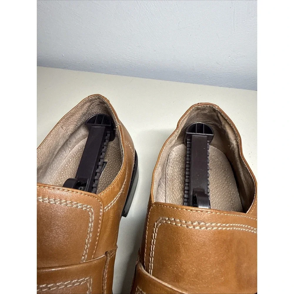 Fratelli Select Mens Leather Dress Shoes Brown Square Toe Loafers Size 13 M